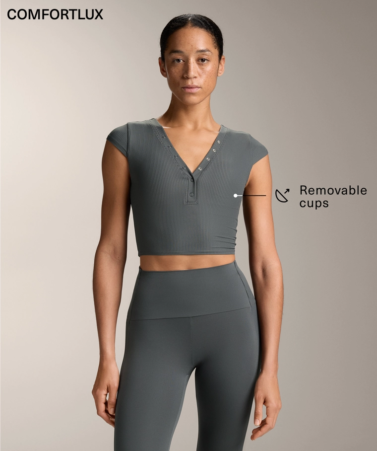 Футболка с коротким рукавом из ребристого материала comfortlux