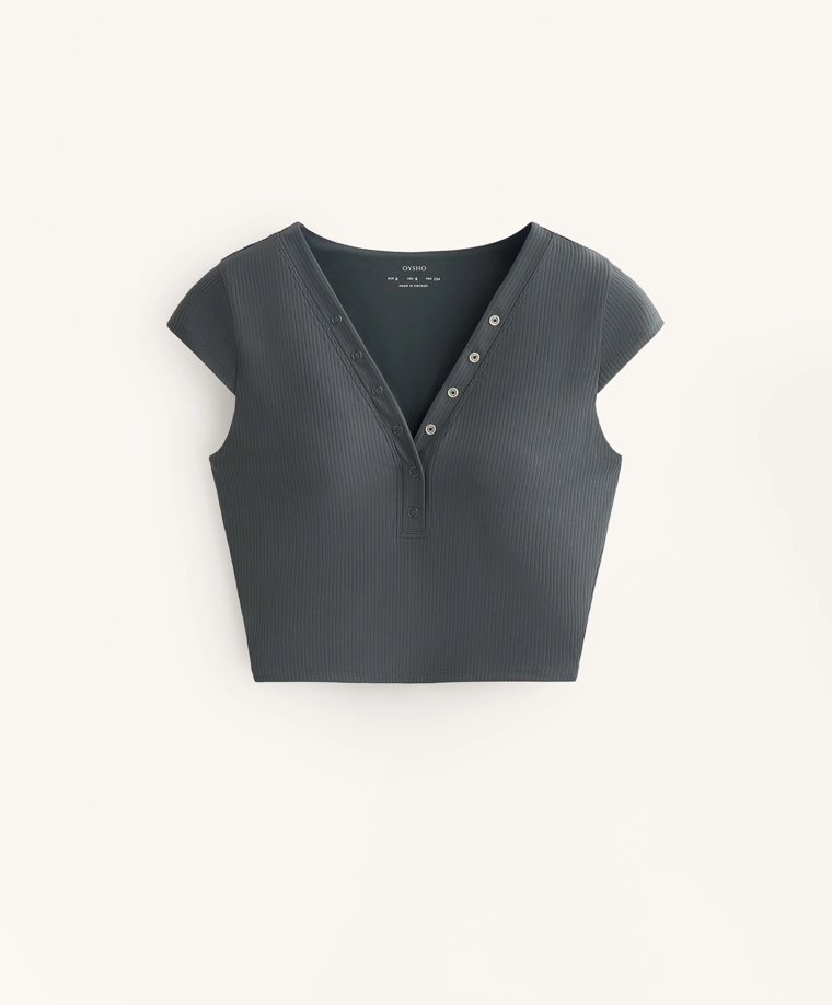 Футболка с коротким рукавом из ребристого материала comfortlux