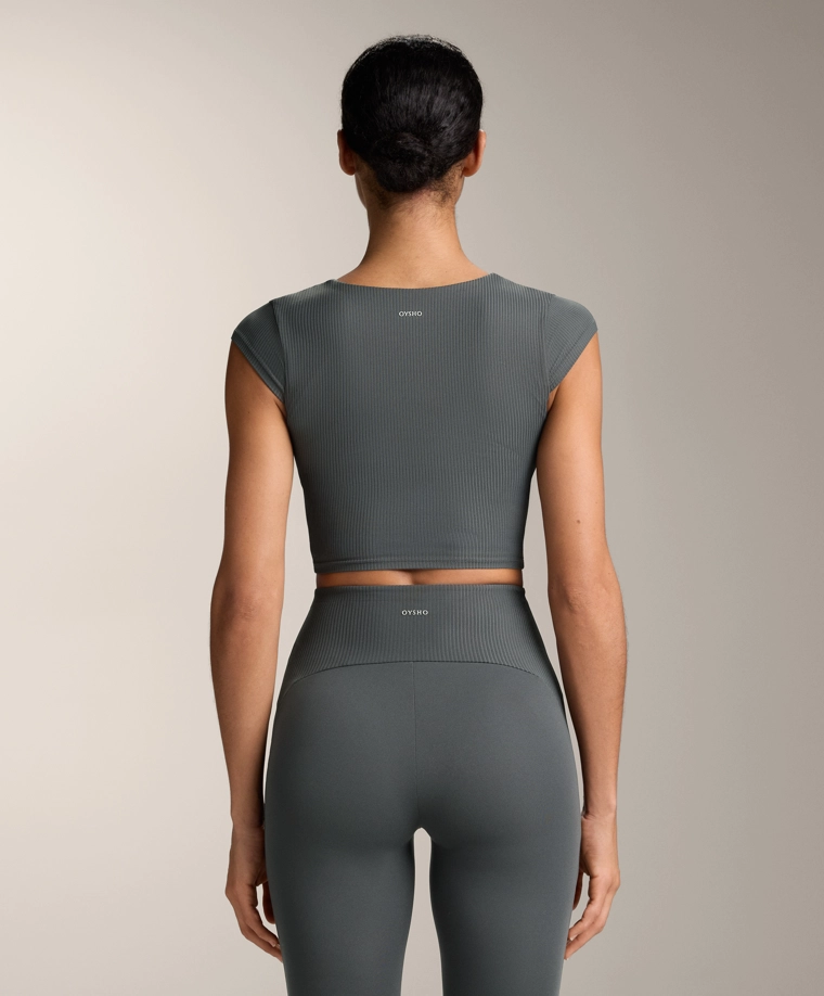 Футболка с коротким рукавом из ребристого материала comfortlux