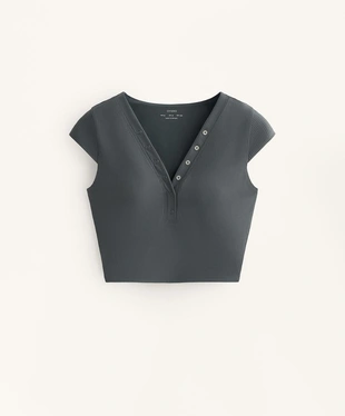 Футболка с коротким рукавом из ребристого материала COMFORTLUX- Заказать в России