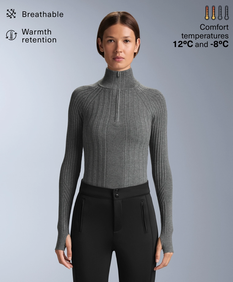 Термальная футболка базовый слой из мериносовой шерсти в рубчик