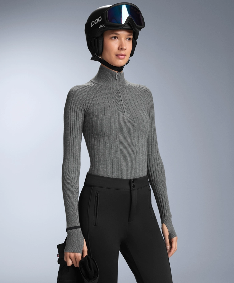 Термальная футболка базовый слой из мериносовой шерсти в рубчик