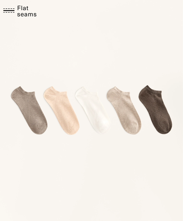 5 пар носков-тренерок из хлопкового микса