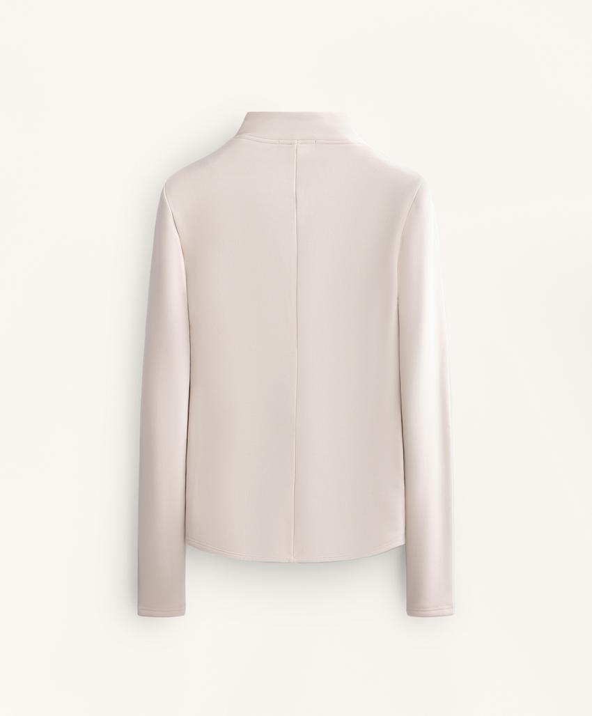 Длинный сверхтеплый бесшовный технический пуховик, цвет бледно-норковый