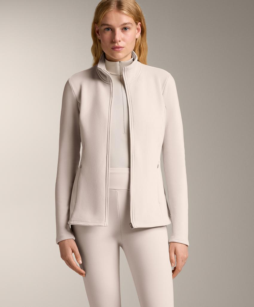 Длинный сверхтеплый бесшовный технический пуховик, цвет бледно-норковый