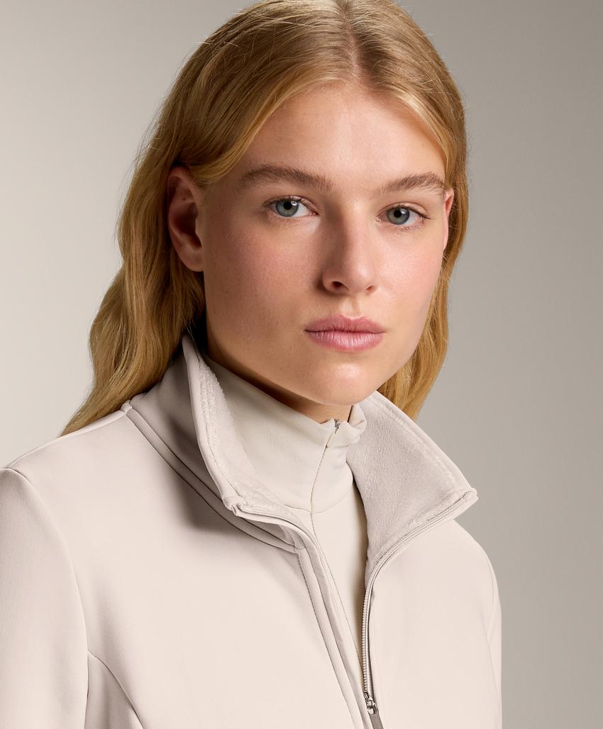 Длинный сверхтеплый бесшовный технический пуховик, цвет бледно-норковый