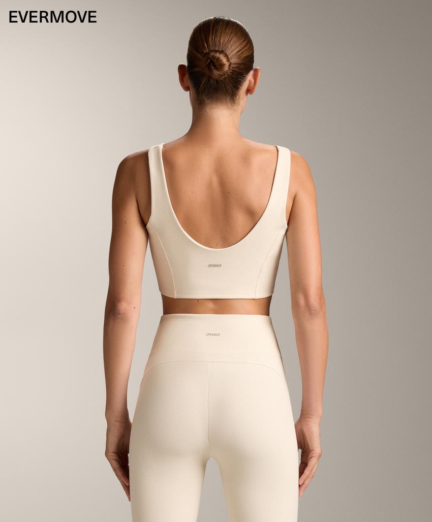 Топ в стиле вафельного переплетения с v-образным вырезом