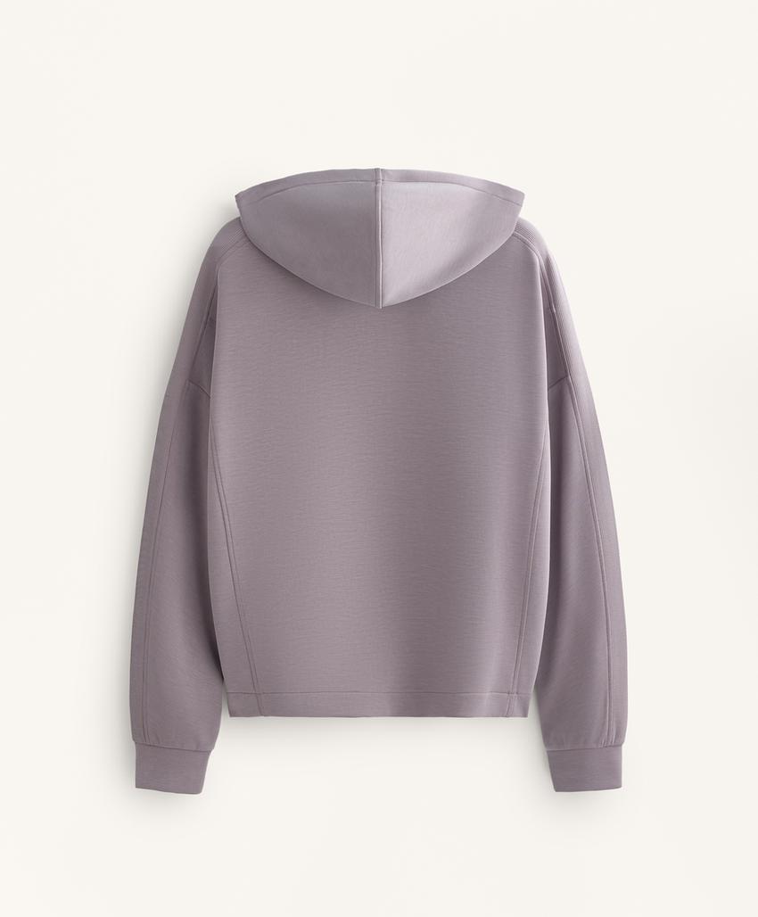 Куртка с капюшоном и деталями из меланжа из модала