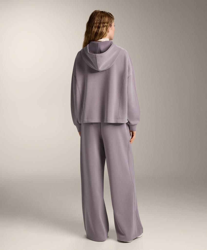 Куртка с капюшоном и деталями из меланжа из модала