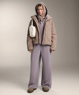 HOODED JACKET WITH RIB DETAILS AND BRUSHED MODAL- Заказать в России