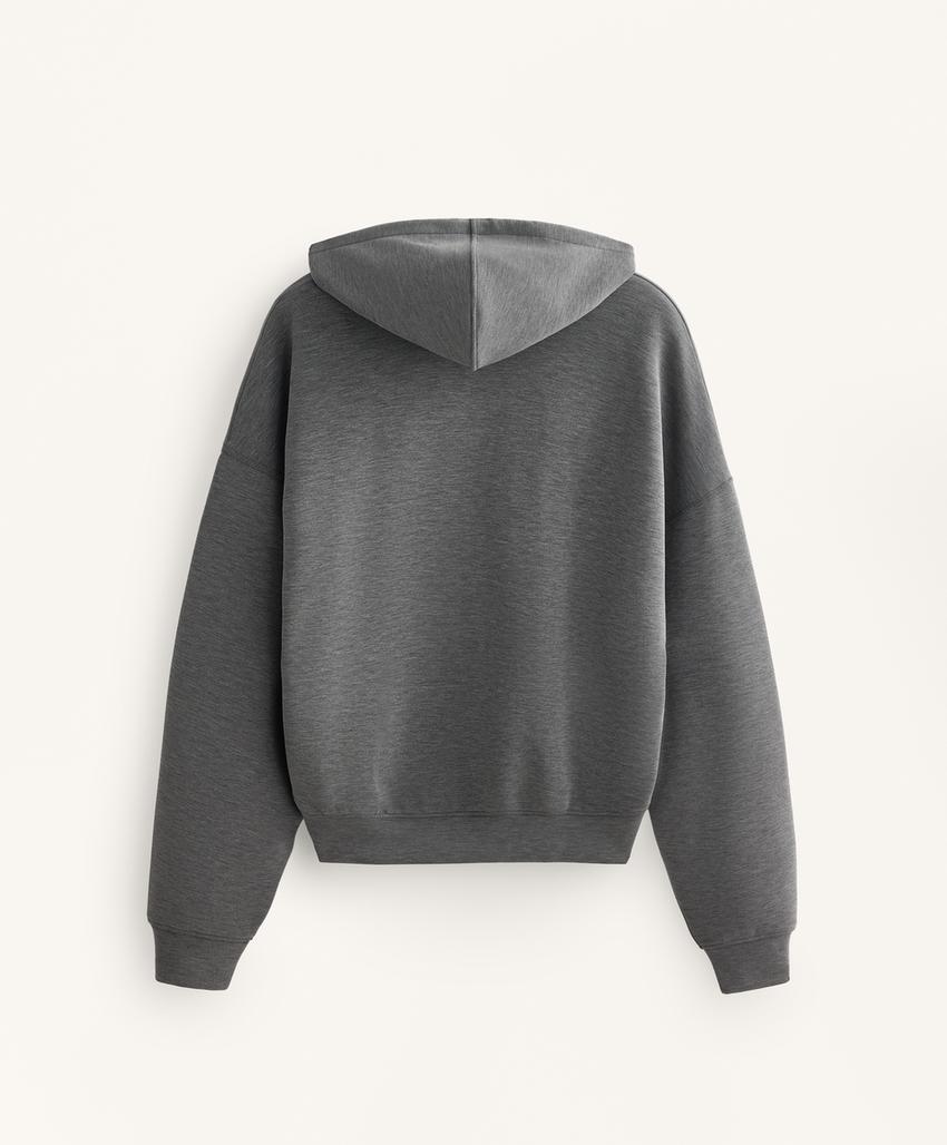 Худи прямого кроя с капюшоном из меланжа из модала