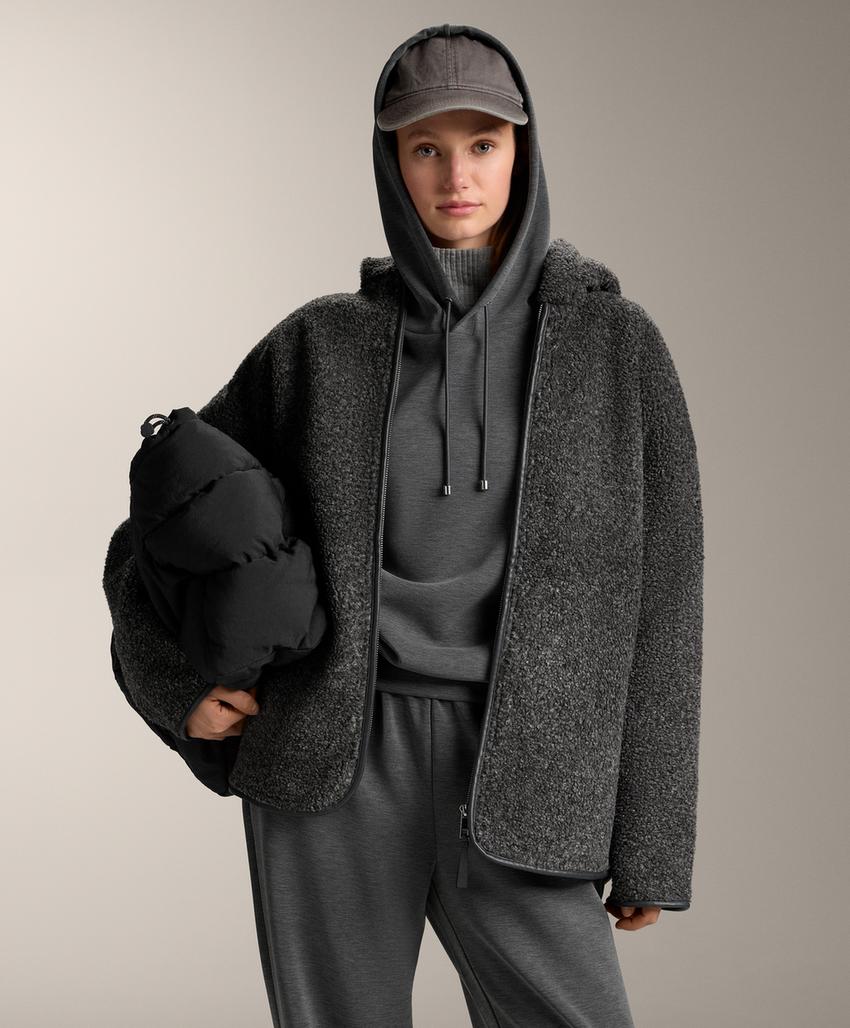 Худи прямого кроя с капюшоном из меланжа из модала