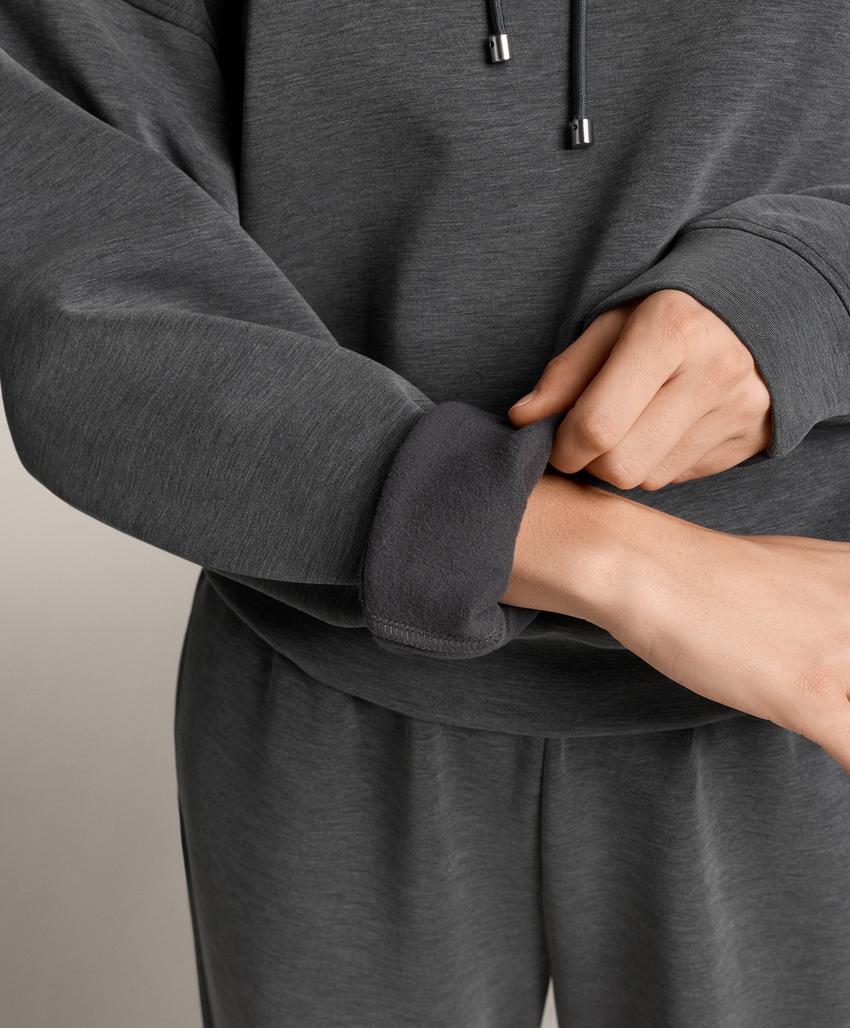 Худи прямого кроя с капюшоном из меланжа из модала