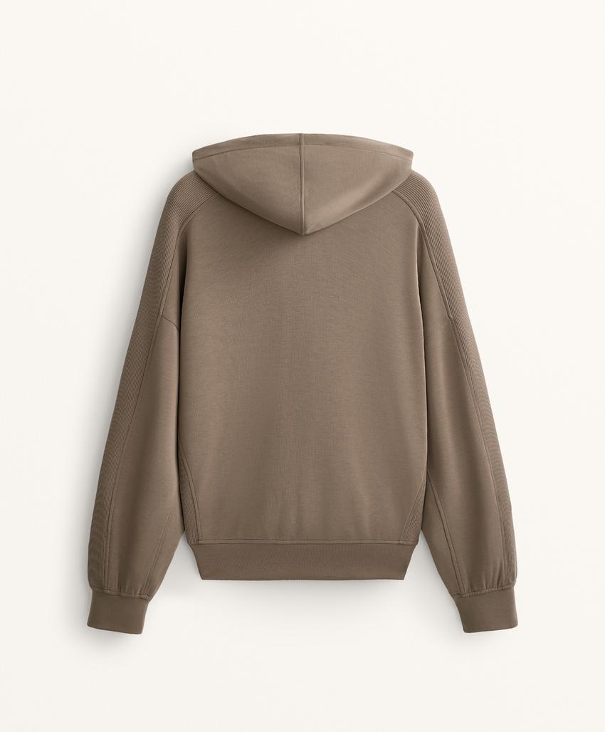 Худи прямого кроя с деталями из мягкого модала