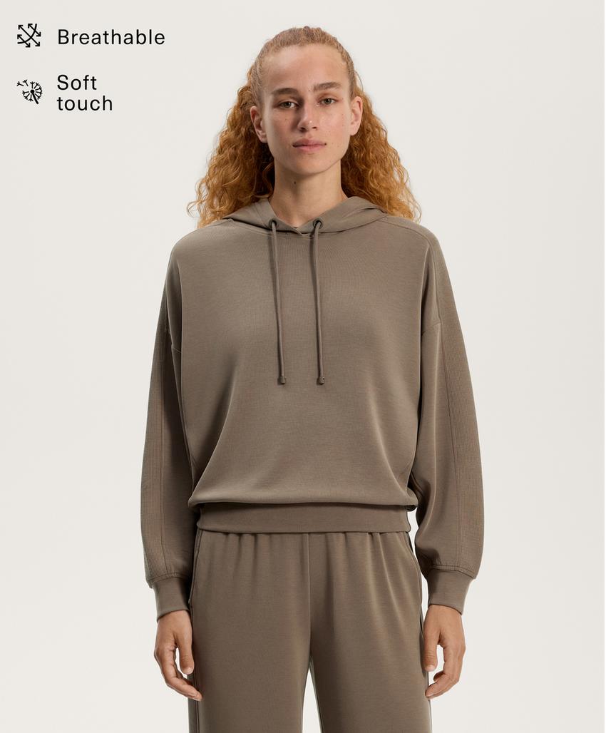 Худи прямого кроя с деталями из мягкого модала