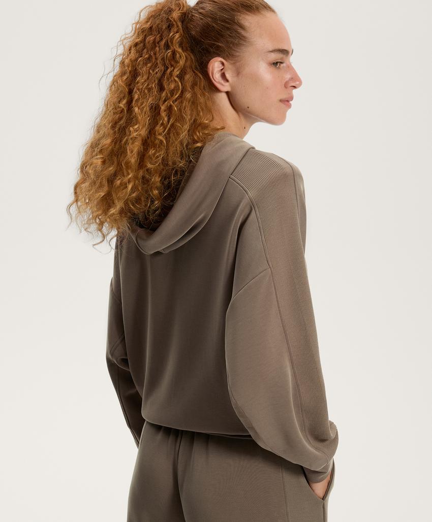 Худи прямого кроя с деталями из мягкого модала