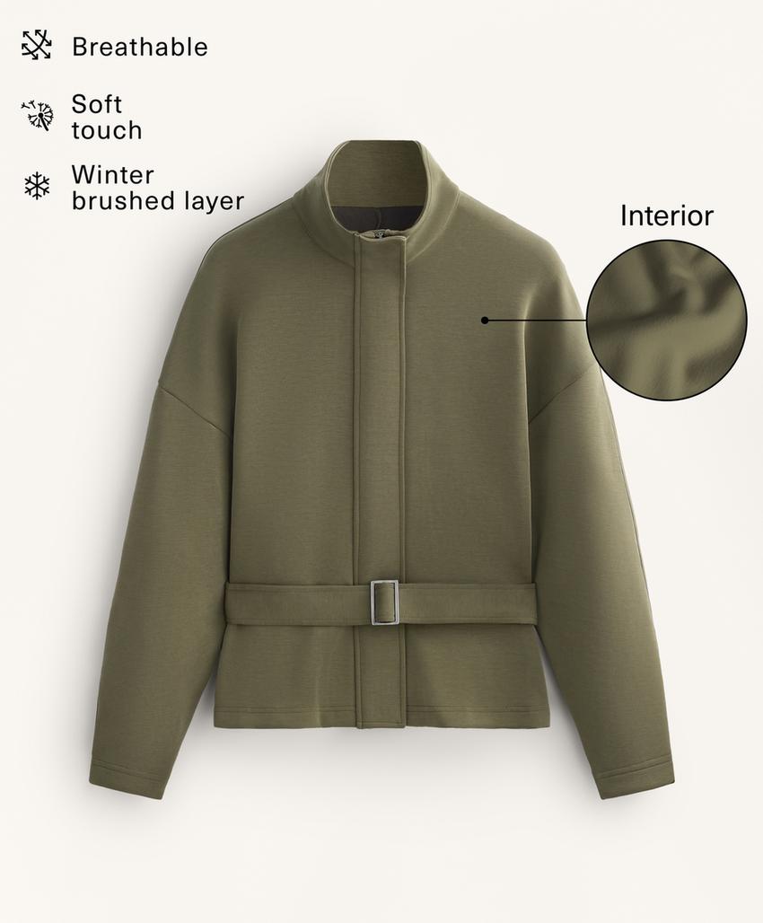 Пальто на поясе из мягкого модала