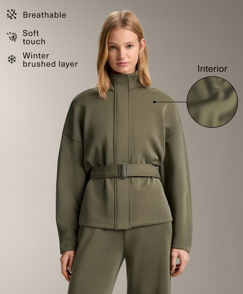 Пальто на поясе из мягкого модала