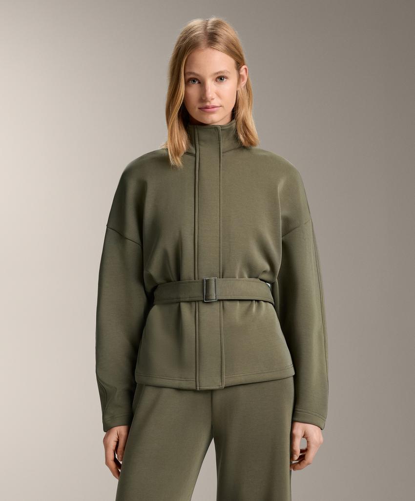 Пальто на поясе из мягкого модала