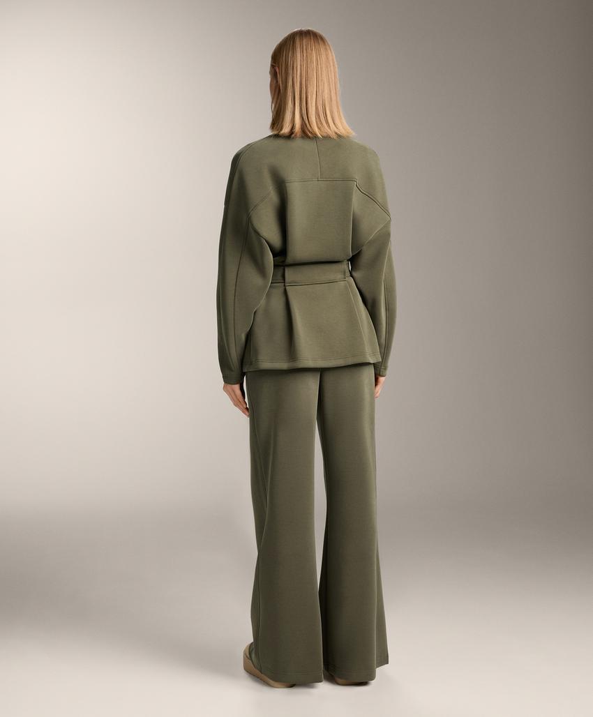 Длинная пальто на поясе из мягкого модала