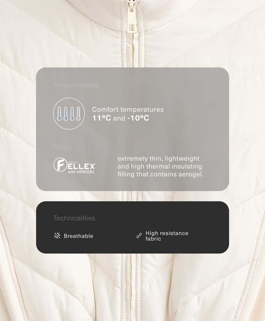 Пуховик из полара fellex® aerogel с регулируемой талией