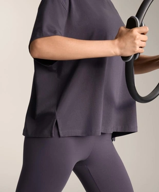 BOXY SHORT-SLEEVE COTTON BLEND T-SHIRT- Заказать в России