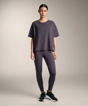 BOXY SHORT-SLEEVE COTTON BLEND T-SHIRT- Заказать в России