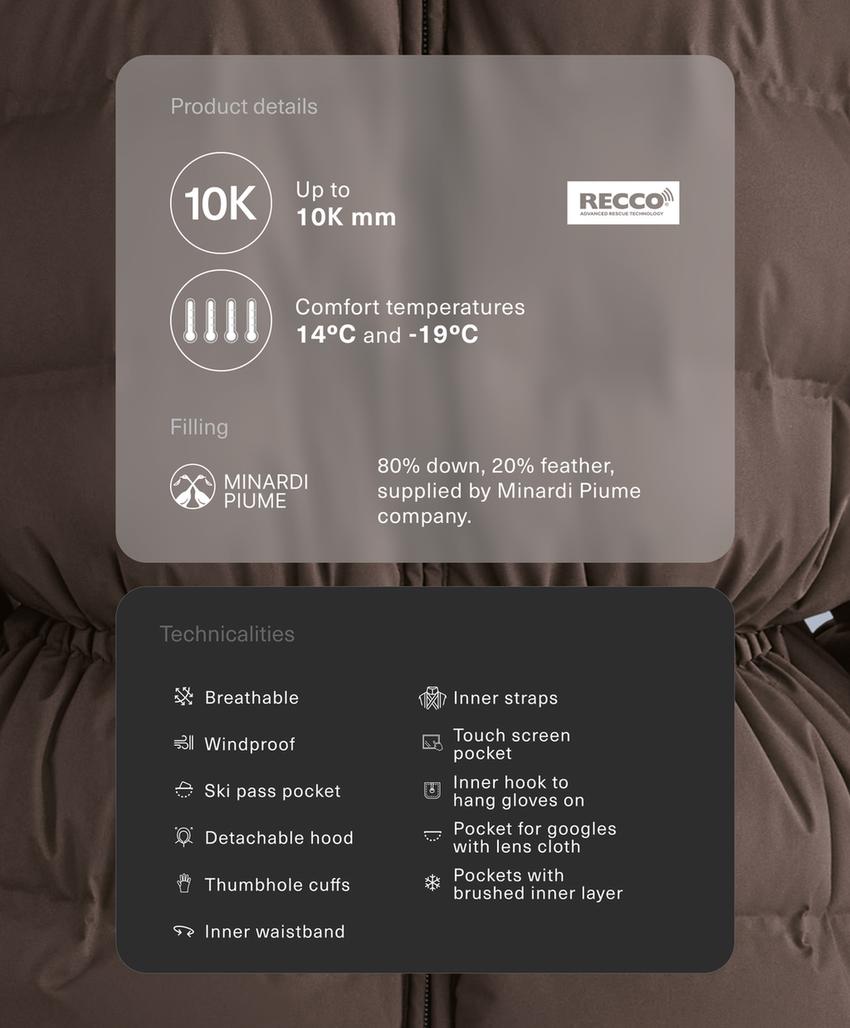 Легкая утепленная пуховая куртка minardi piume ski с водоотталкивающим покрытием