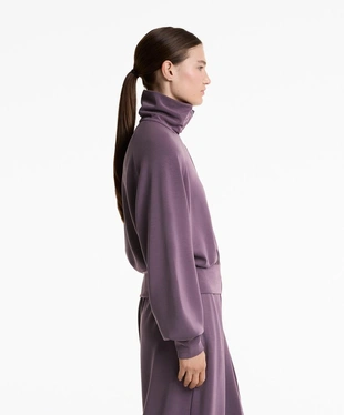 HIGH-NECK JACKET WITH FITTED WAIST AND SOFT-TOUCH MODAL- Заказать в России