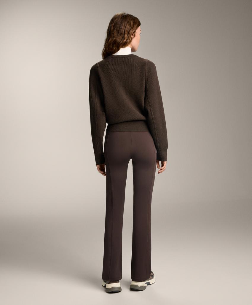 Фланелистые брюки с высокой посадкой и карманами