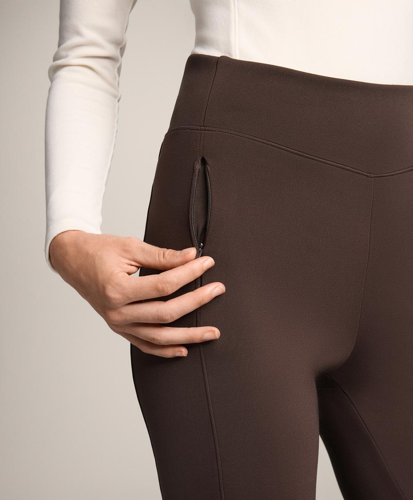 Фланелистые брюки с высокой посадкой и карманами