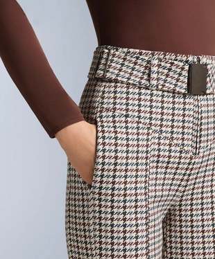 WATER-RESISTANT HIGH-RISE PRINTED FLARE STRETCH SKI TROUSERS- Заказать в России