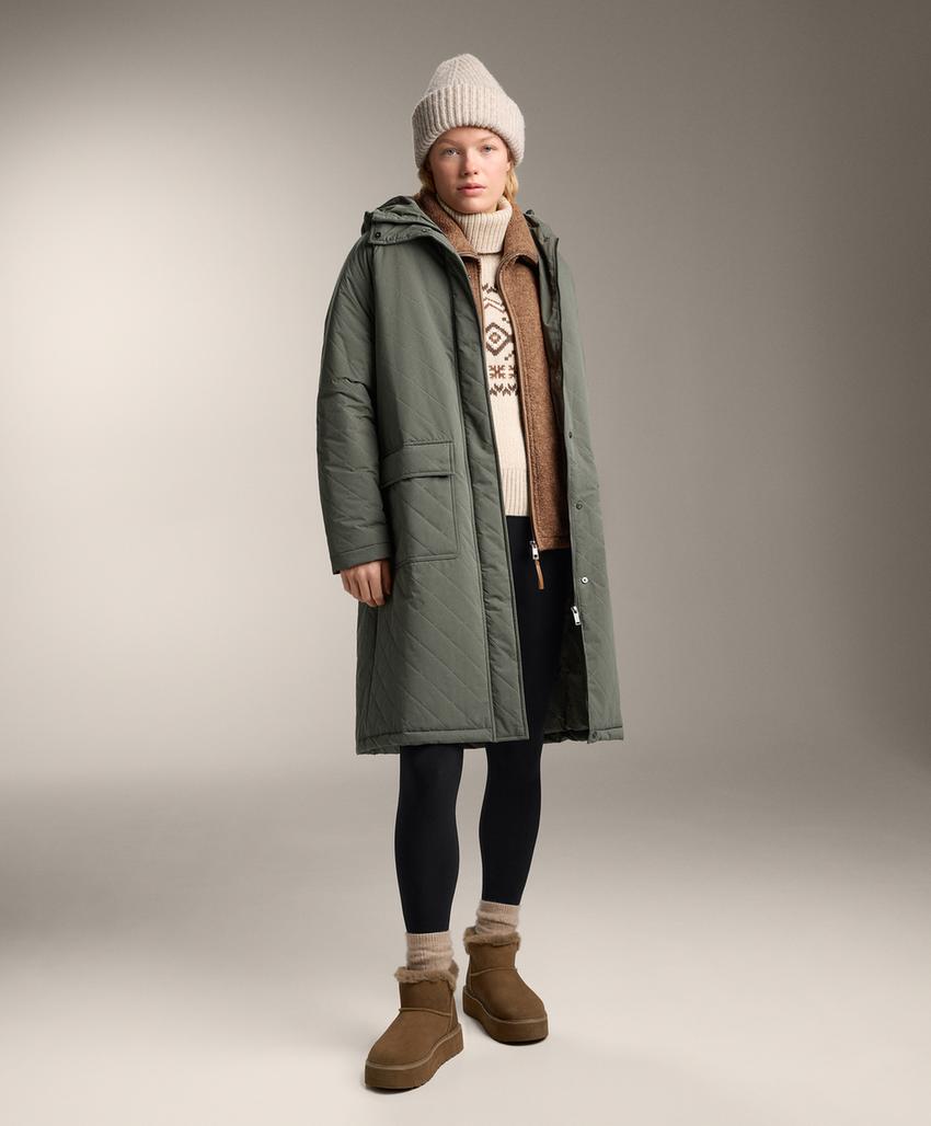 Джемпер с высоким воротником из жаккардового вязаного полотна из 10% шерсти