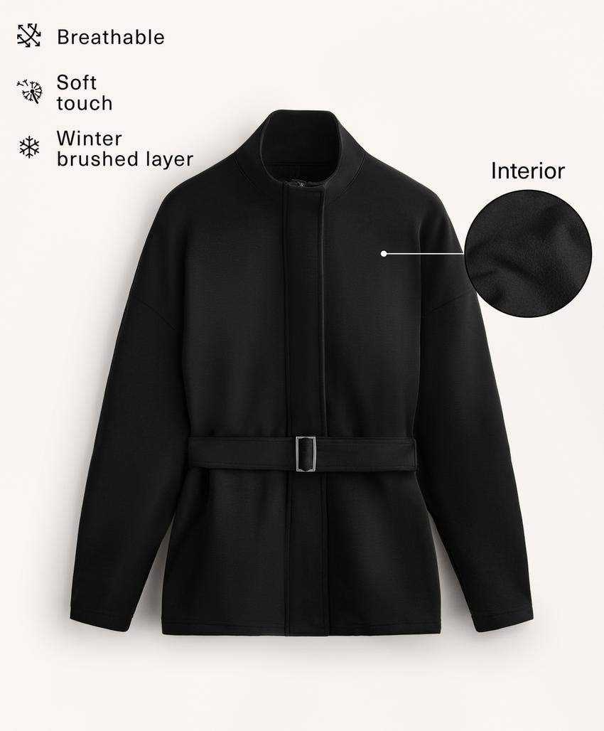 Длинный плащ на запах из мягкого модала