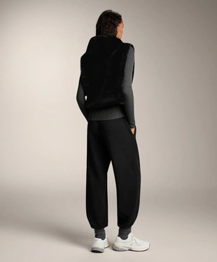 FAUX FUR GILET WITH HOOD- Заказать в России