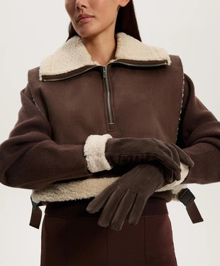 DOUBLE-FACED LEATHER GLOVES- Заказать в России