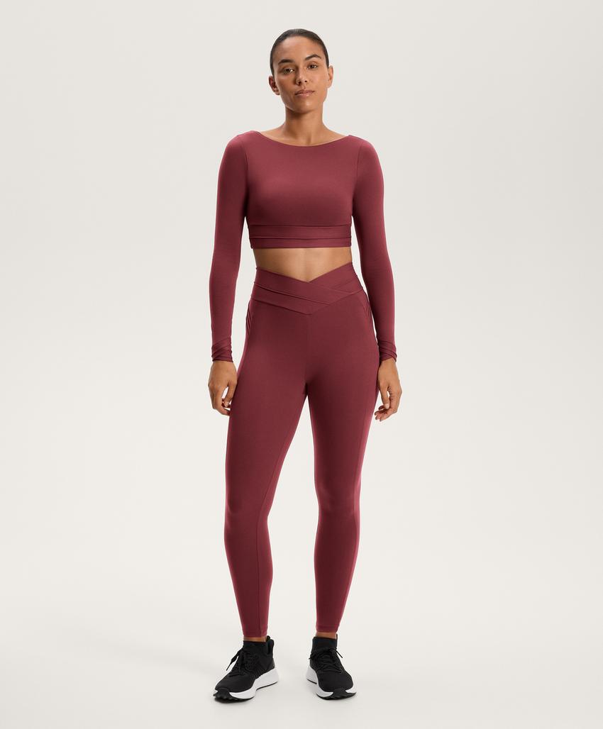 Леггинсы длиной до щиколотки comfortlux с поясом v-силуэта и ребристыми деталями l33473226