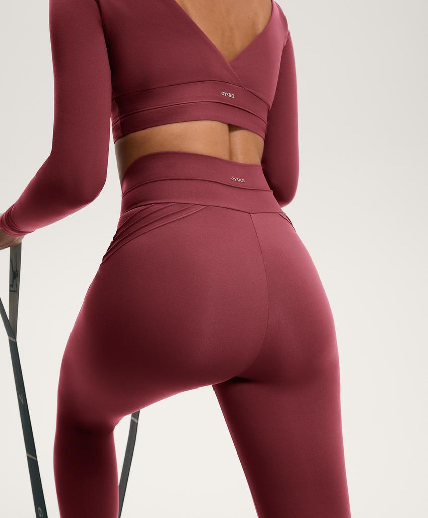 Леггинсы длиной до щиколотки comfortlux с поясом v-силуэта и ребристыми деталями l33473226