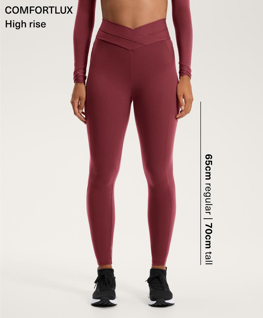 Леггинсы длиной до щиколотки comfortlux с поясом v-силуэта и ребристыми деталями l33473226