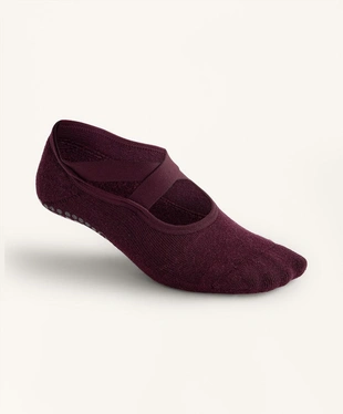 2 PAIRS OF PADDED COTTON BLEND YOGA AND PILATES SOCKS WITH CROSSOVER STRAPS- Заказать в России