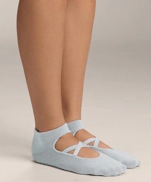 2 PAIRS OF COTTON BLEND YOGA AND PILATES SOCKS WITH CROSSOVER STRAPS- Заказать в России