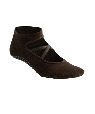 2 PAIRS OF COTTON-BLEND YOGA AND PILATES SOCKS WITH CROSSED STRAPS- Заказать в России