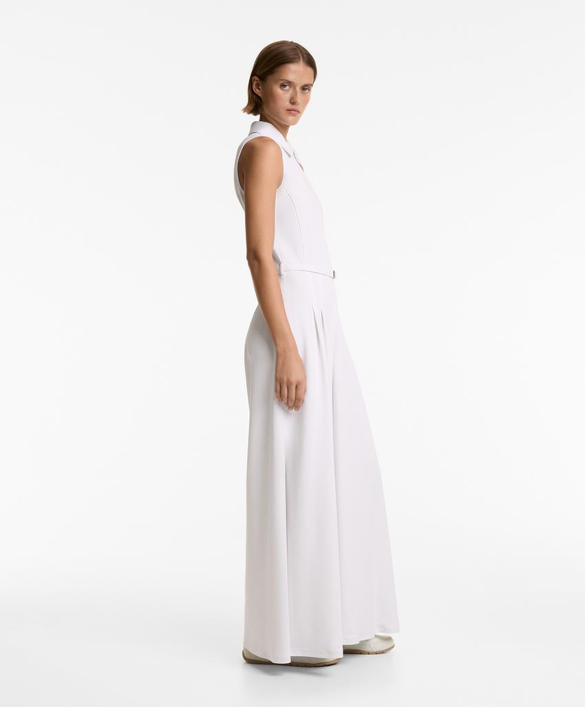 Комбинезон с длинным пике и модалевым воротником