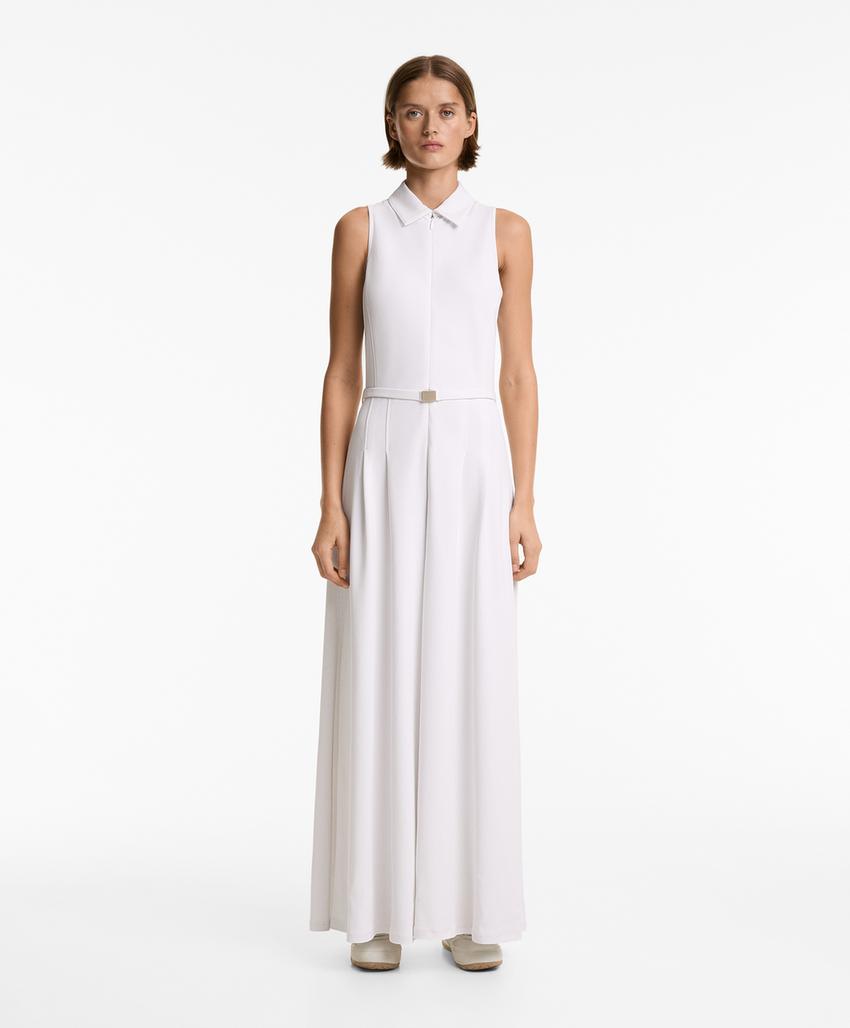 Комбинезон с длинным пике и модалевым воротником