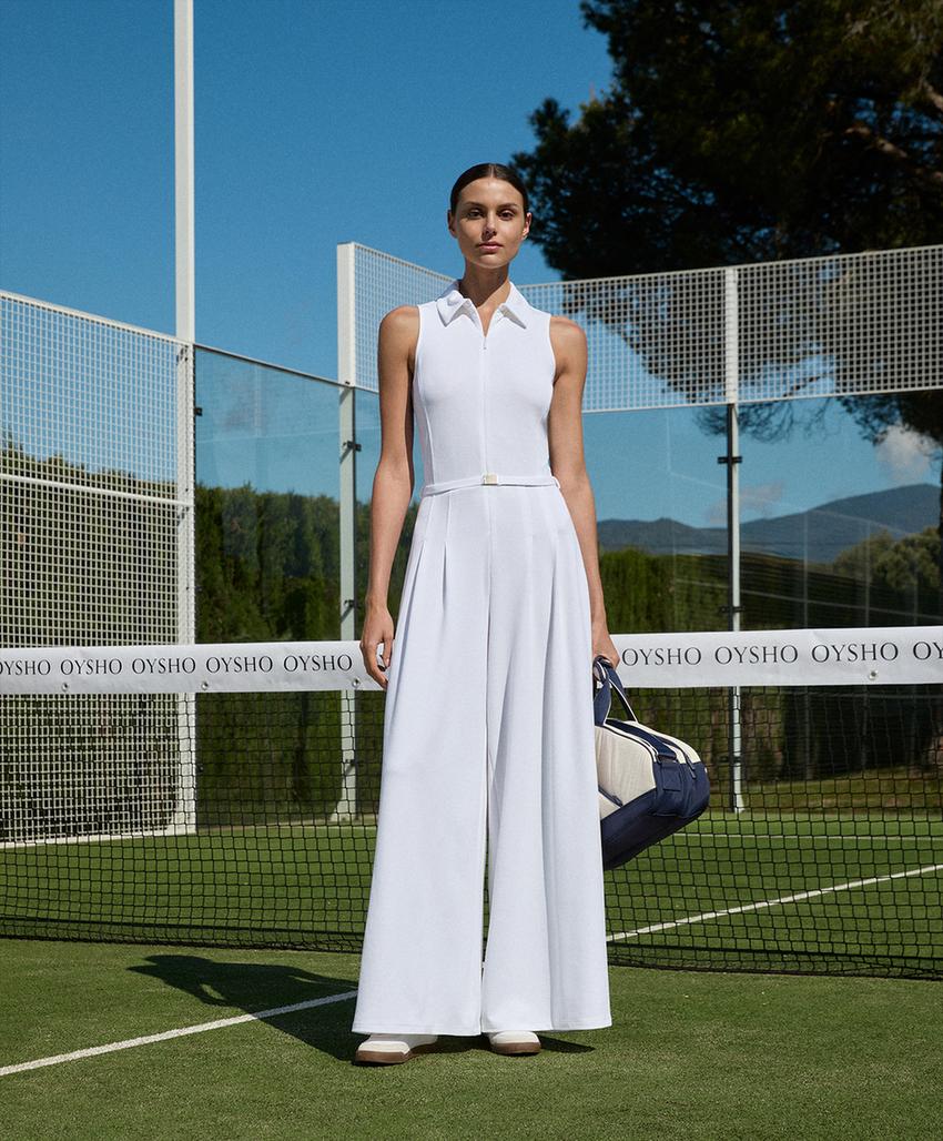 Комбинезон с длинным пике и модалевым воротником