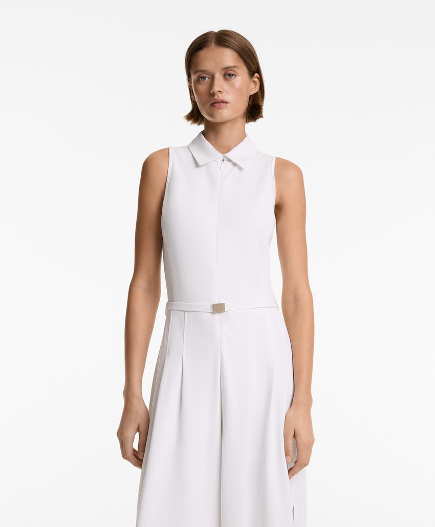 Комбинезон с длинным пике и модалевым воротником