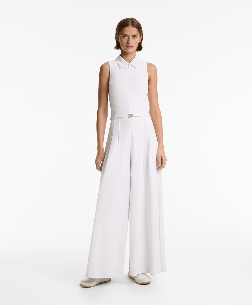 Комбинезон с длинным пике и модалевым воротником