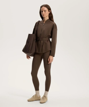 NEOPRENE-EFFECT JACKET WITH BELT- Заказать в России