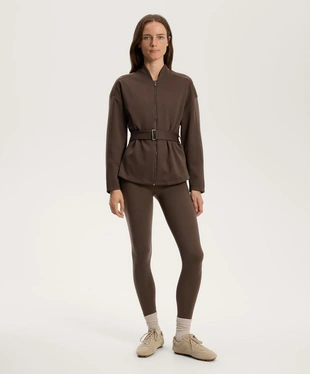 NEOPRENE-EFFECT JACKET WITH BELT- Заказать в России