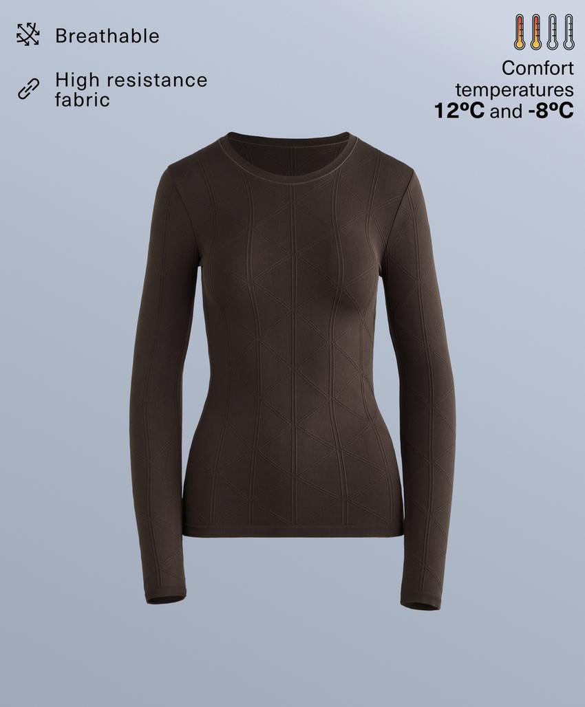 Футболка утепляющая безшовная жаккардовая для базового слоя